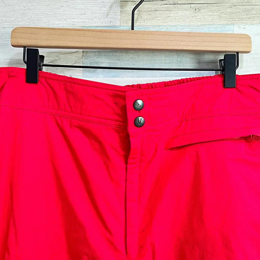 HEAD Sportswear Vintage 90s Ski Snowboard Pants Red Entrant Nylon Mens Large